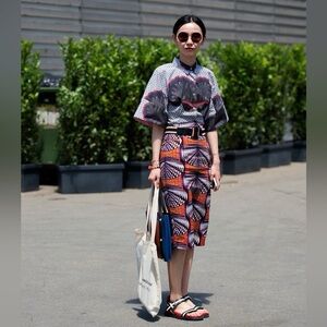 Stella Jean Kimono Sleeve Print Top